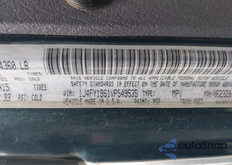 1997 Jeep Wrangler Sport from USA, damaged, VIN 1J4FY19S1VP549535